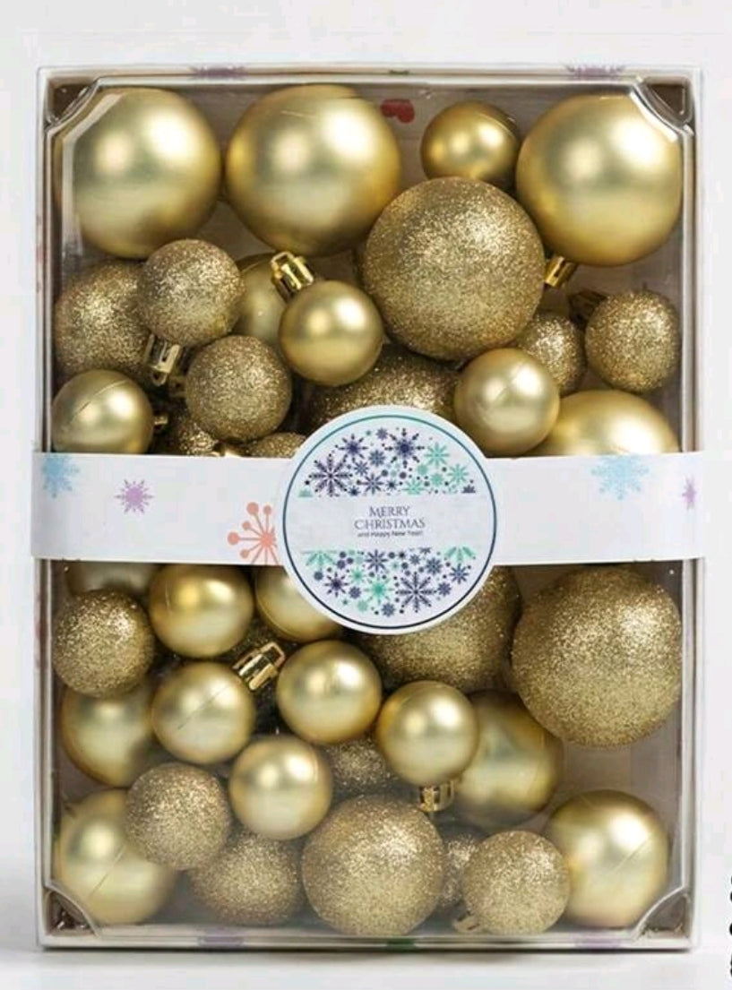 Boules de Noël or 42 pièces