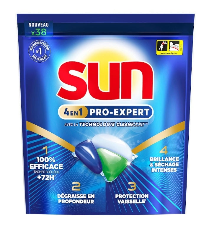 Sun 4en1 pro expert tablettes lave vaisselle x38