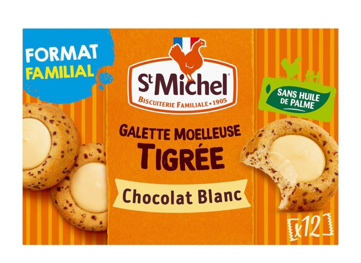 Galette moelleuse tigré chocolat blanc Saint-Michel format familial x 12