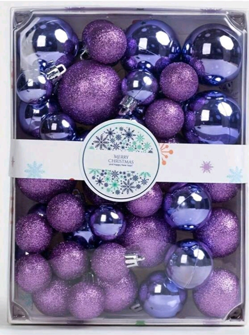 Boules de Noël violet 42 pièces