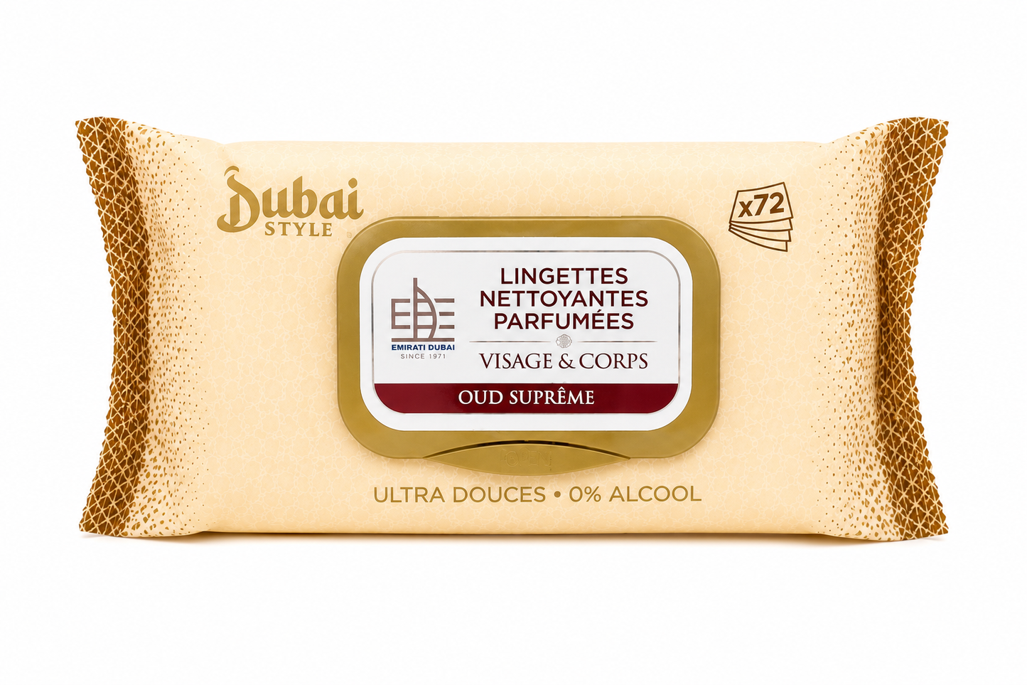 Lingettes Dubaï parfumées oud suprême x72