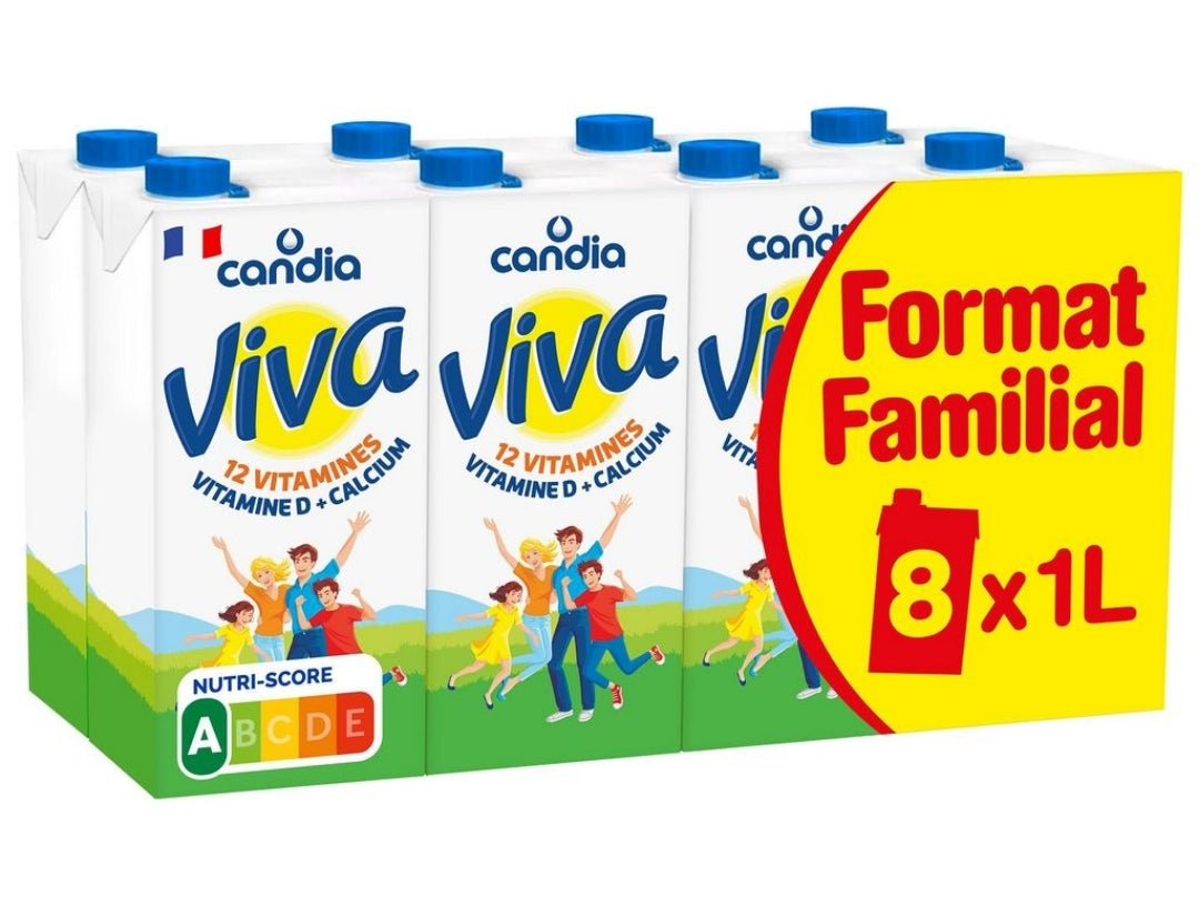 Lait candia demi écrémé 8x1L