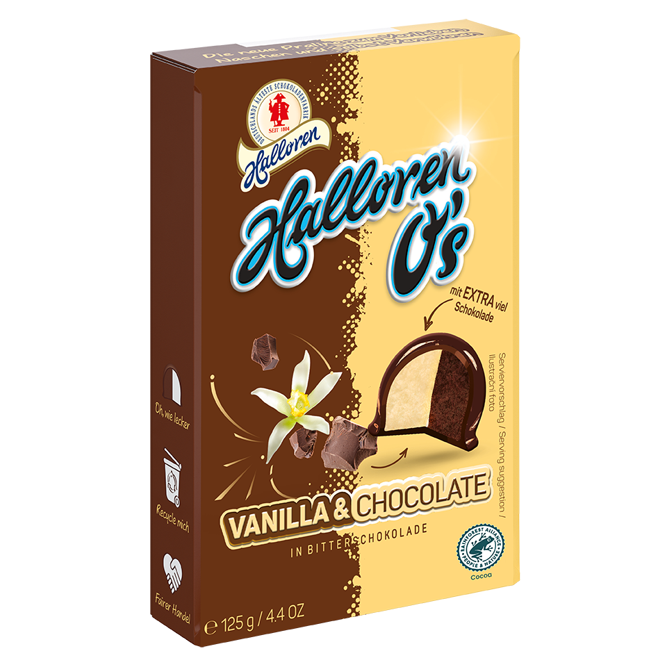 Mini Halloren O's vanille et chocolat, boîte de 125gr