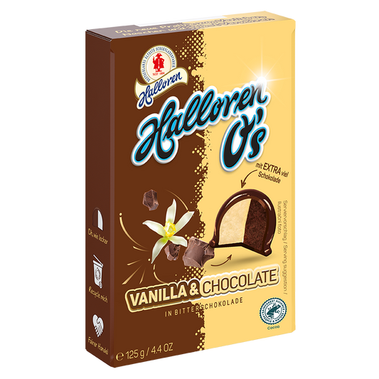 Mini Halloren O's vanille et chocolat, boîte de 125gr