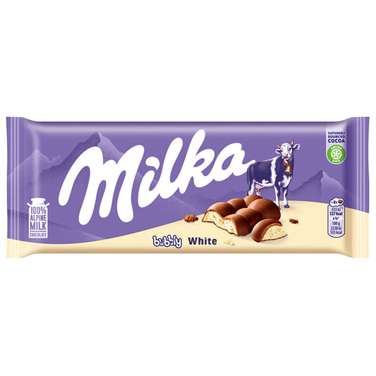 Milka Chocolat Pétillant Chocolat Blanc 95G