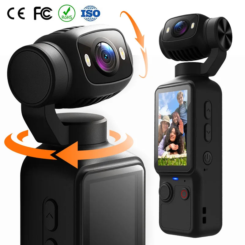 360° Action & Sports Camera with Fill Light Support Max 128GB Memory Action Cam