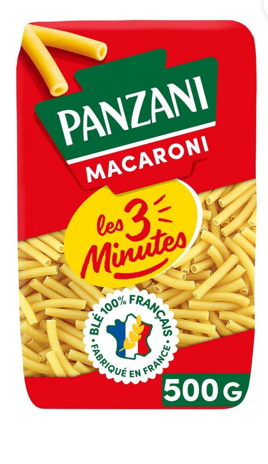 PANZANI Macaroni cuisson rapide 3min blé français 500gr