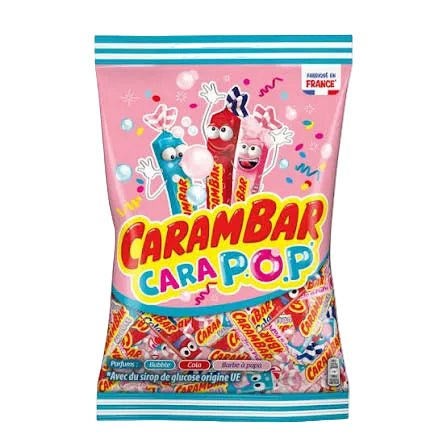 CARAMBAR caraPop bubble, cola ou barbe à papa 380gr