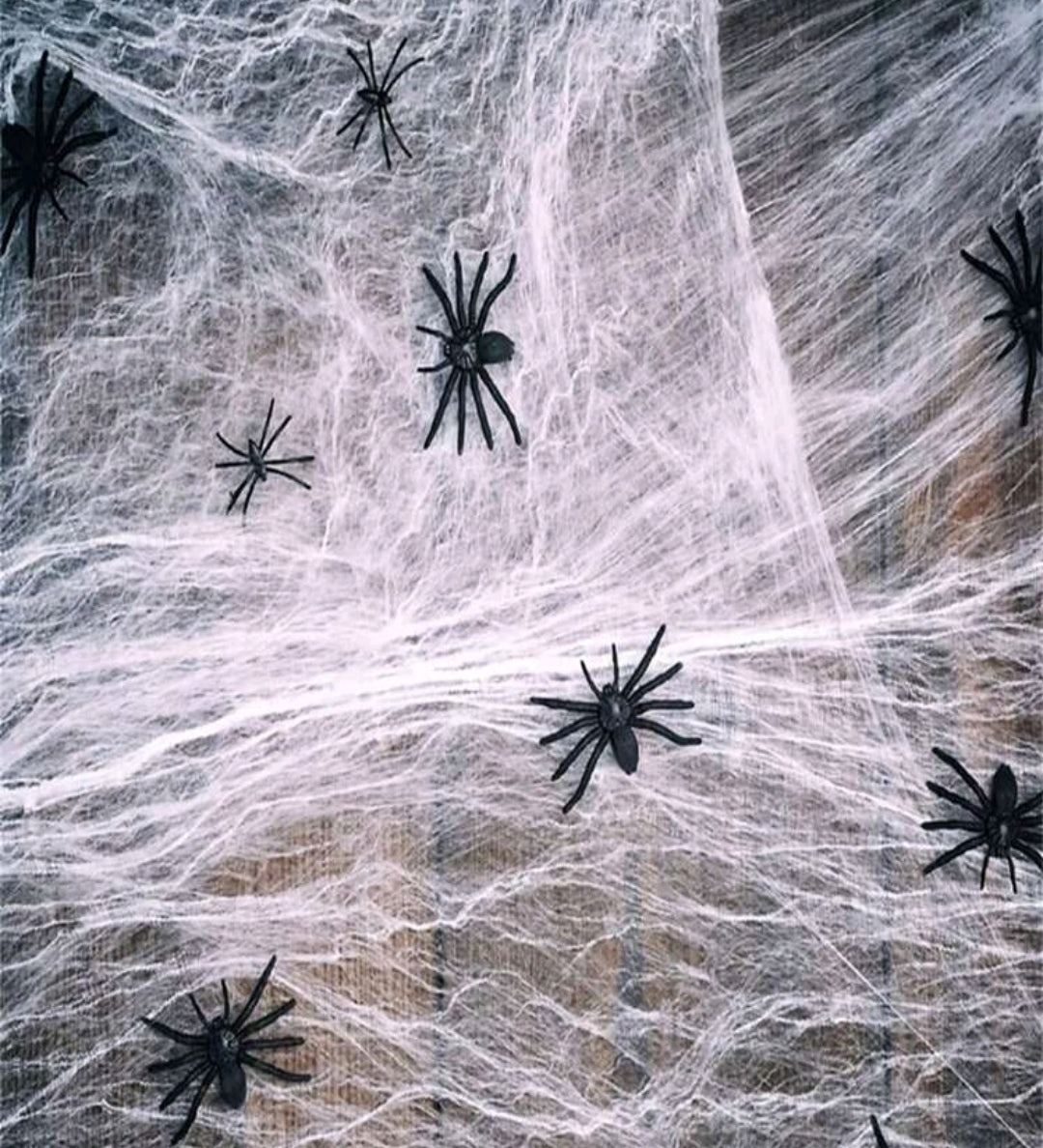 100g Toiles d'araignée Décorations d'Halloween avec Araignées Super Extensibles