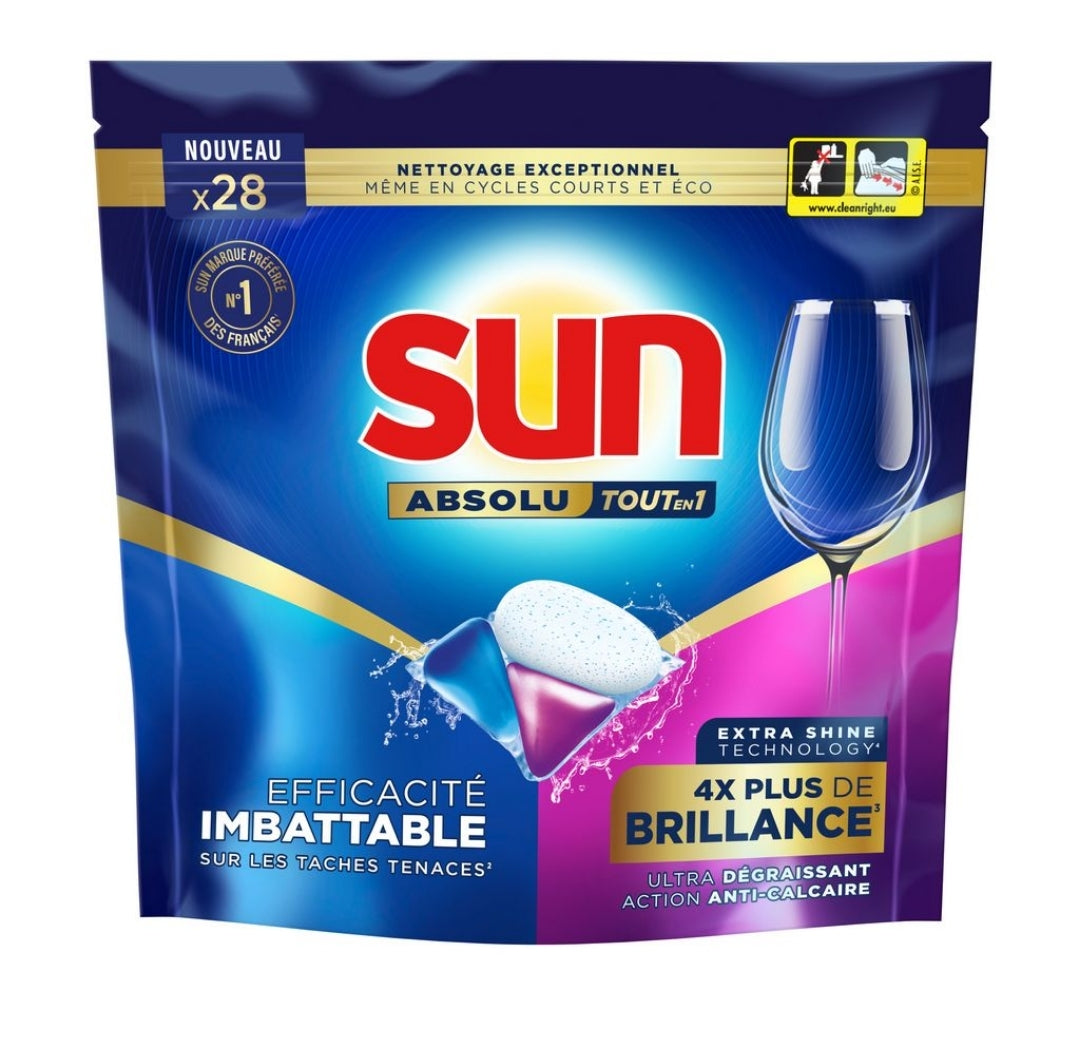 Sun absolu tablettes lave vaisselle x28