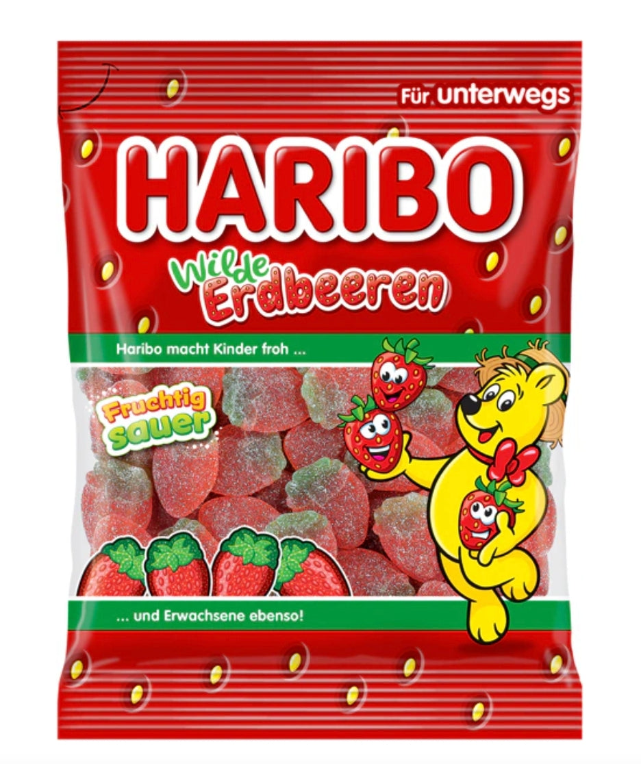 Bonbons acidulés à la fraise des bois Haribo 100gr
