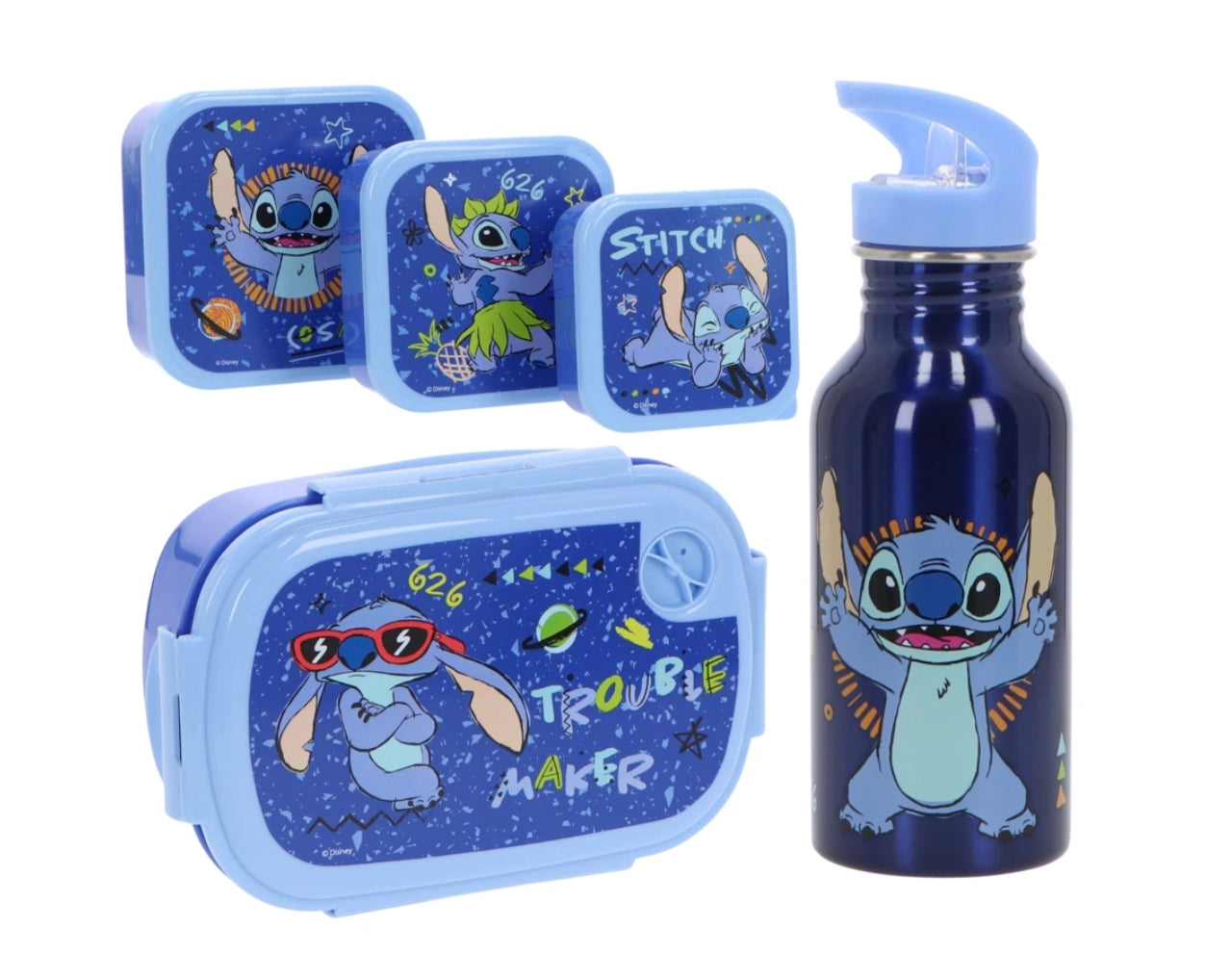 Ensemble repas Lilo & Stitch 5 pièces bleu
