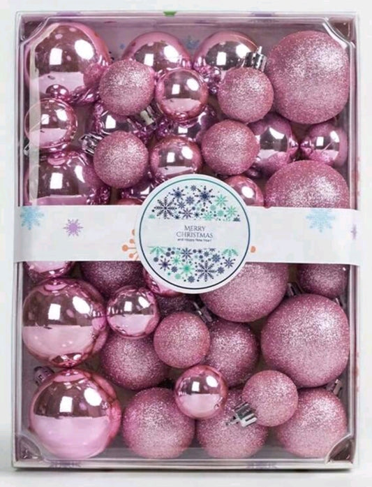Boules de Noël Rose 42 pieces