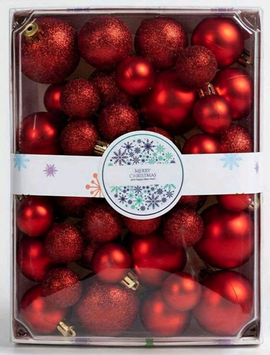Boules de Noël rouge 42 pièces