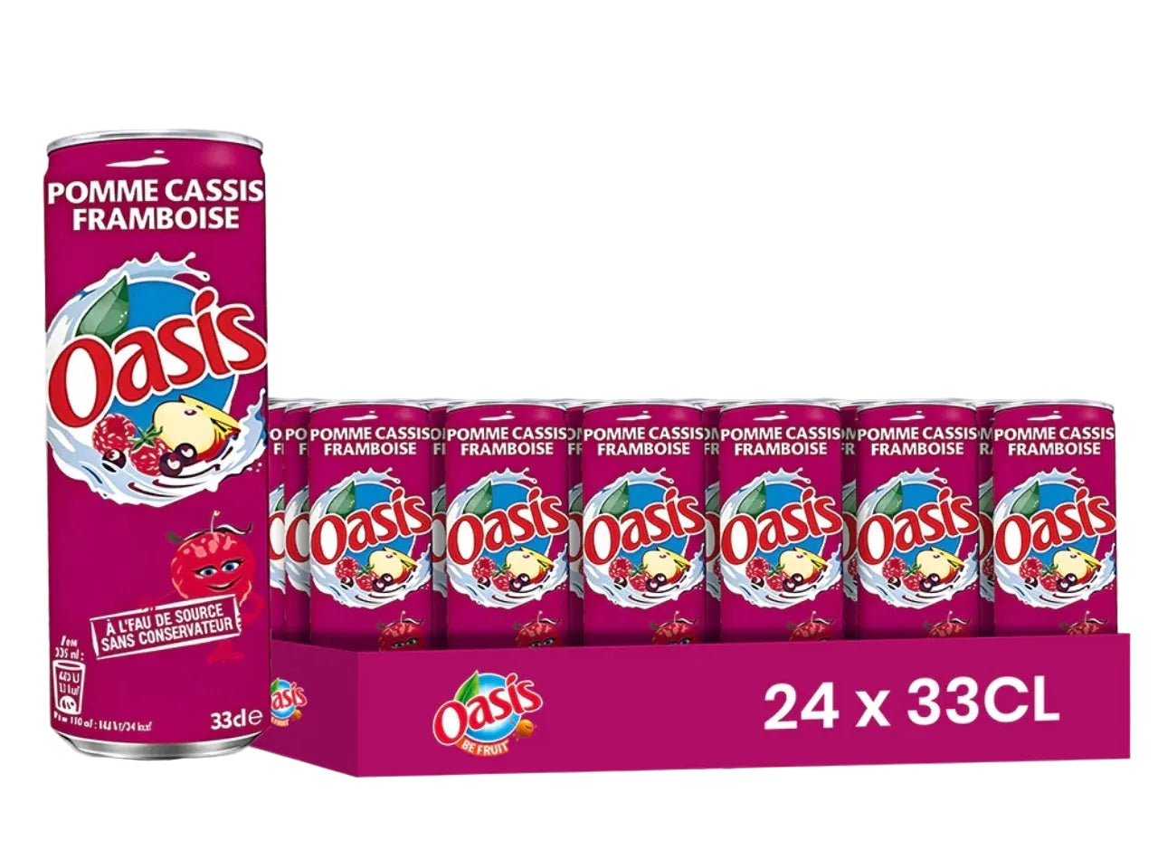 Pack Oasis pomme cassis framboise 24x33cl