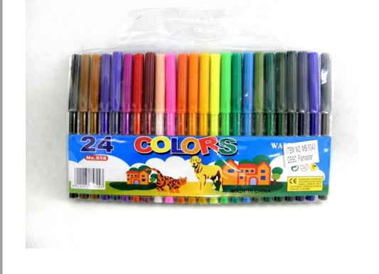Ensemble de 24 marqueurs et 24 crayons