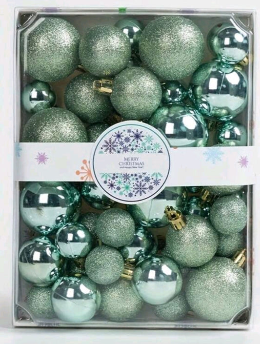 Boules de Noël vert clair 42 pièces