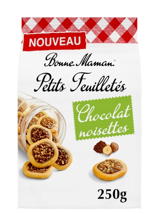 Bonne maman petits feuilletés chocolat noisette 250gr