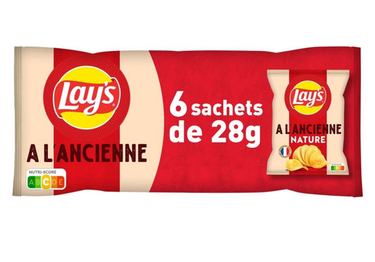 Paquet de 6 sachets de chips a l'ancienne