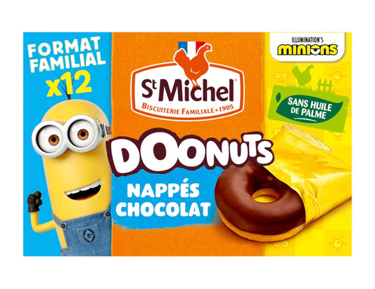 ST MICHEL Gâteaux donuts nappés chocolat Format familial x12 360g