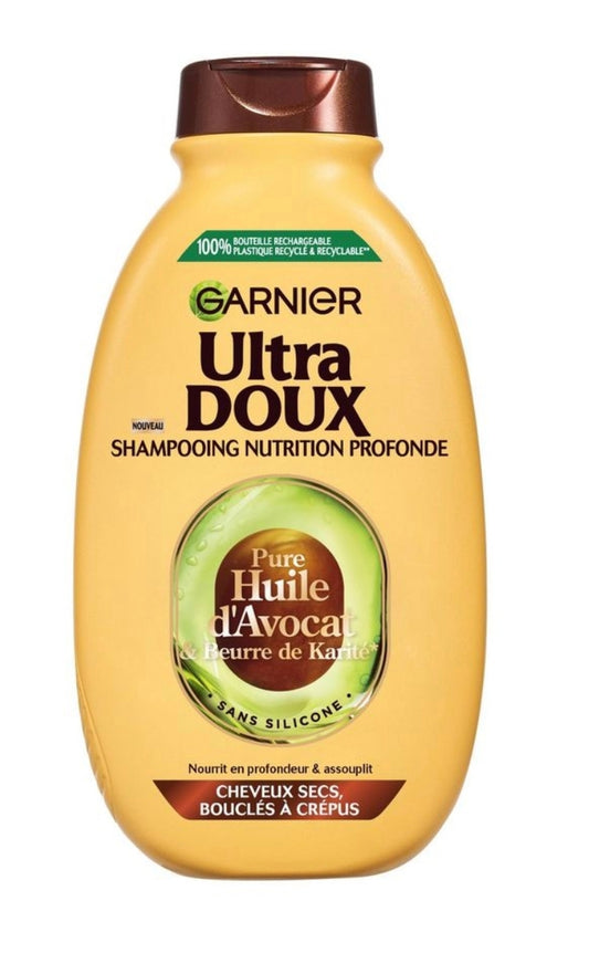 GARNIER ULTRA DOUX Shampooing nutrition intense cheveux bouclés à frisés