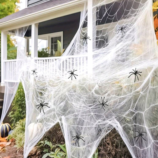 100g Toiles d'araignée Décorations d'Halloween avec Araignées Super Extensibles
