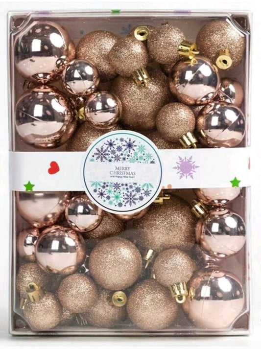 Boules de Noël champagne 42 pièces